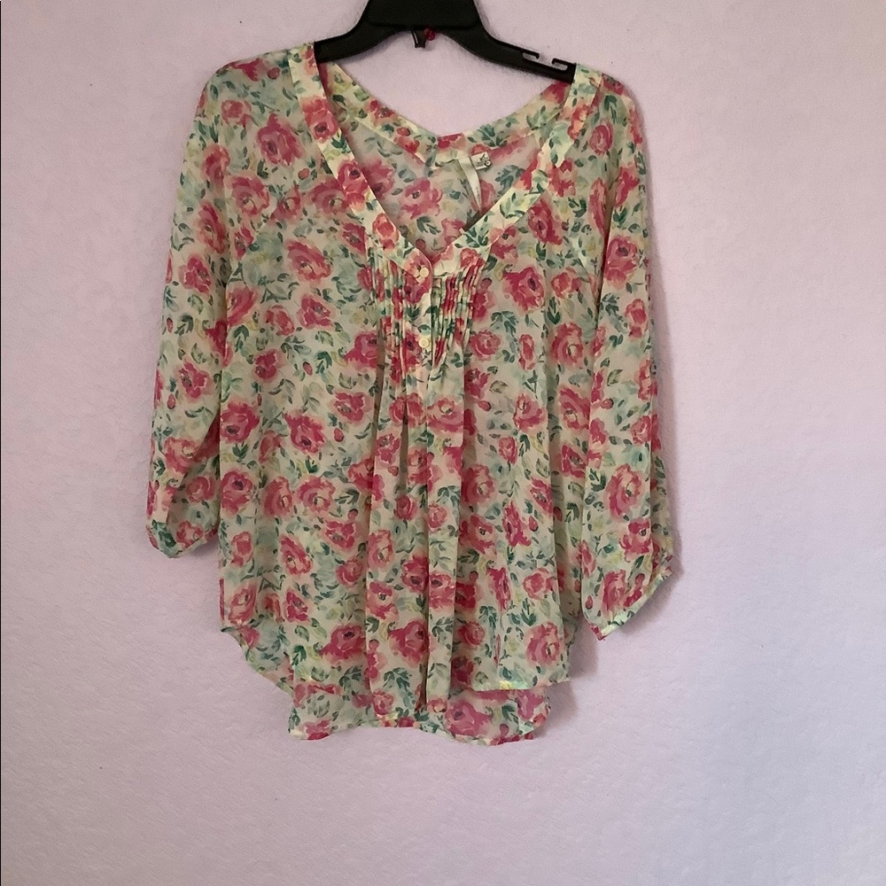 LC Lauren Conrad Foral Blouse